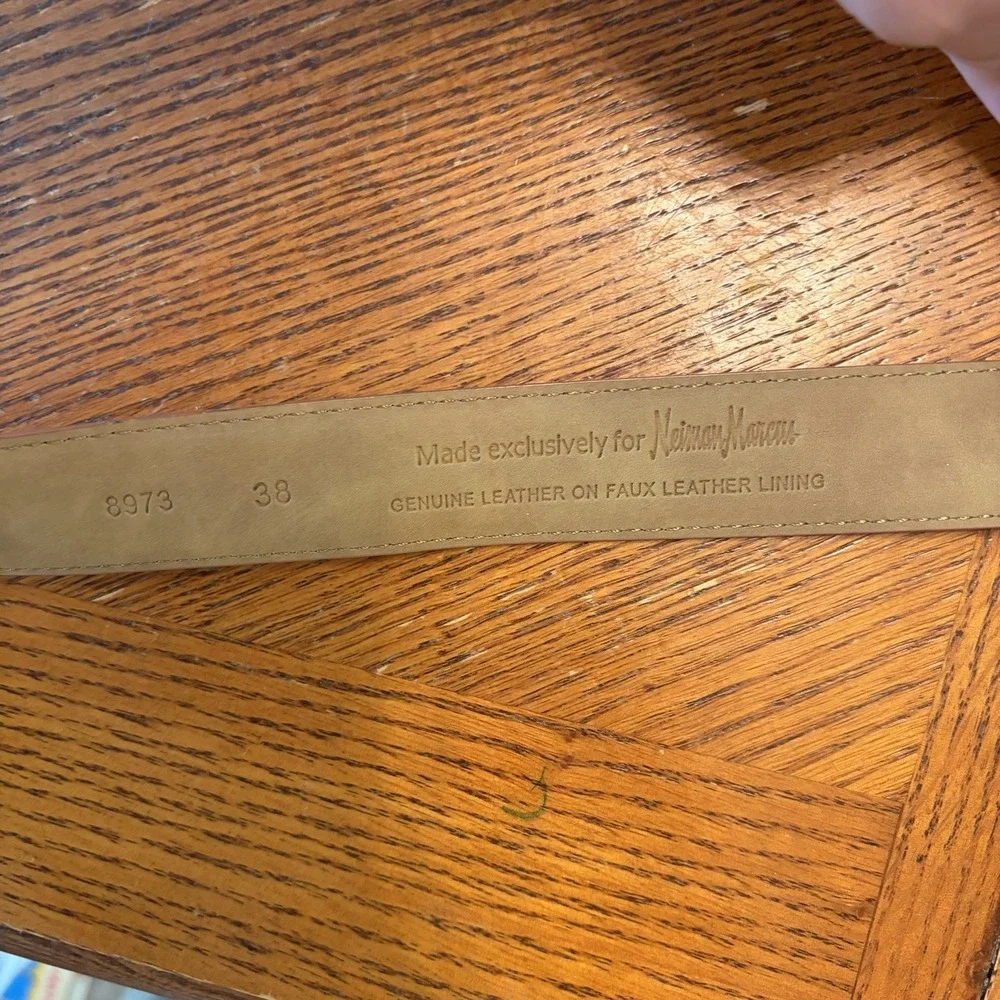 Neiman Marcus Brown Leather Belt Sz 38 Work Career Preppy Classic Frat Church